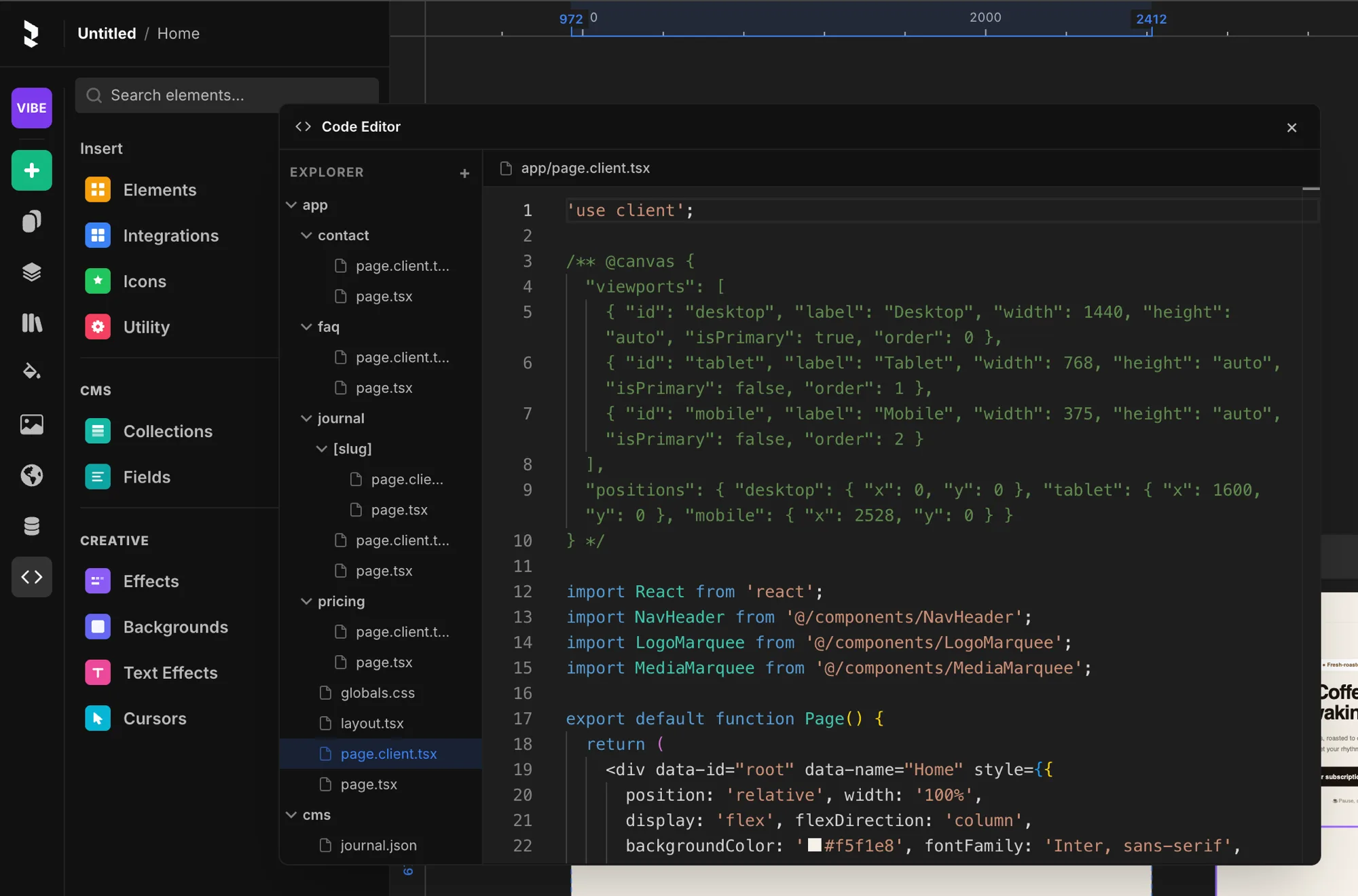 Code export
