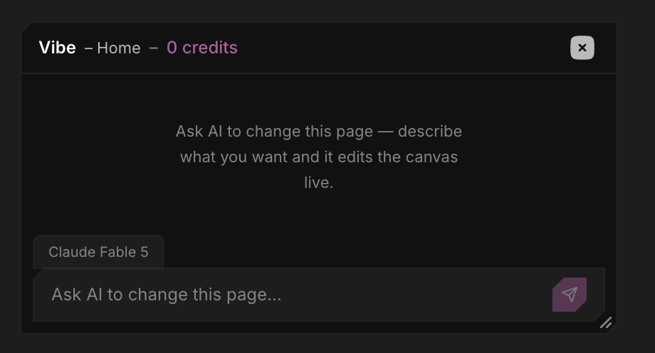 The Vibe assistant as a floating, draggable modal