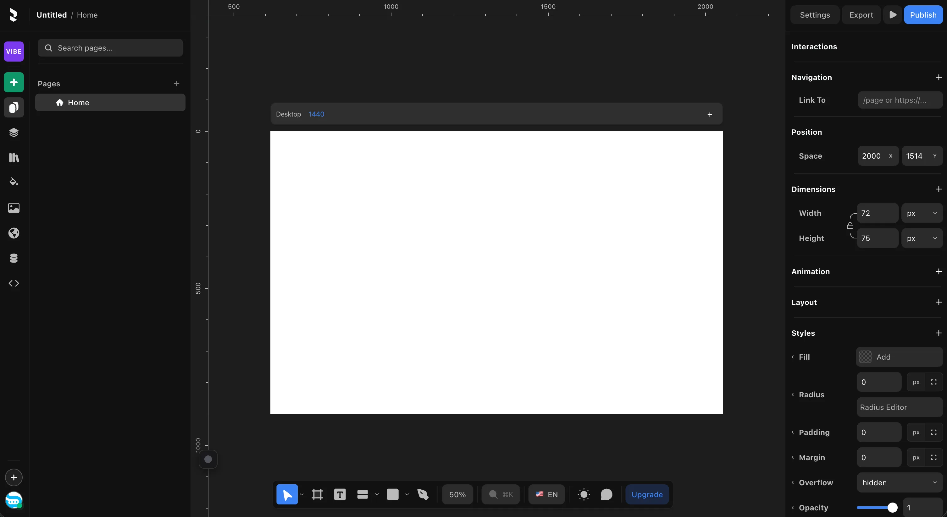 Visual canvas